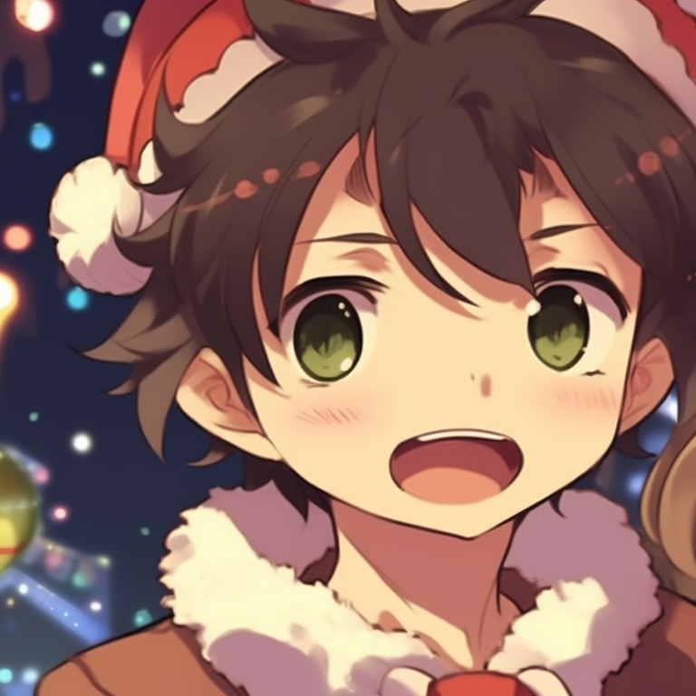 Close-up of two characters, warm earthy tones and a cozy fireplace, illustrating a comforting Christmas atmosphere. latest matching christmas themed pfp pfp for discord.