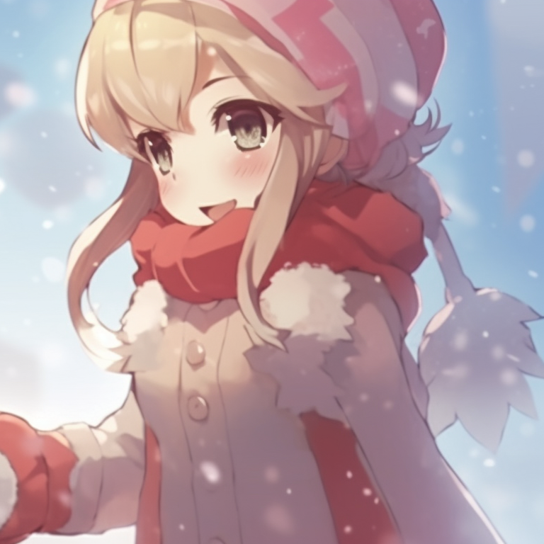 Two characters, in matching Santa outfits, bright red and white colors. playful matching christmas pfp cartoon pfp for discord.