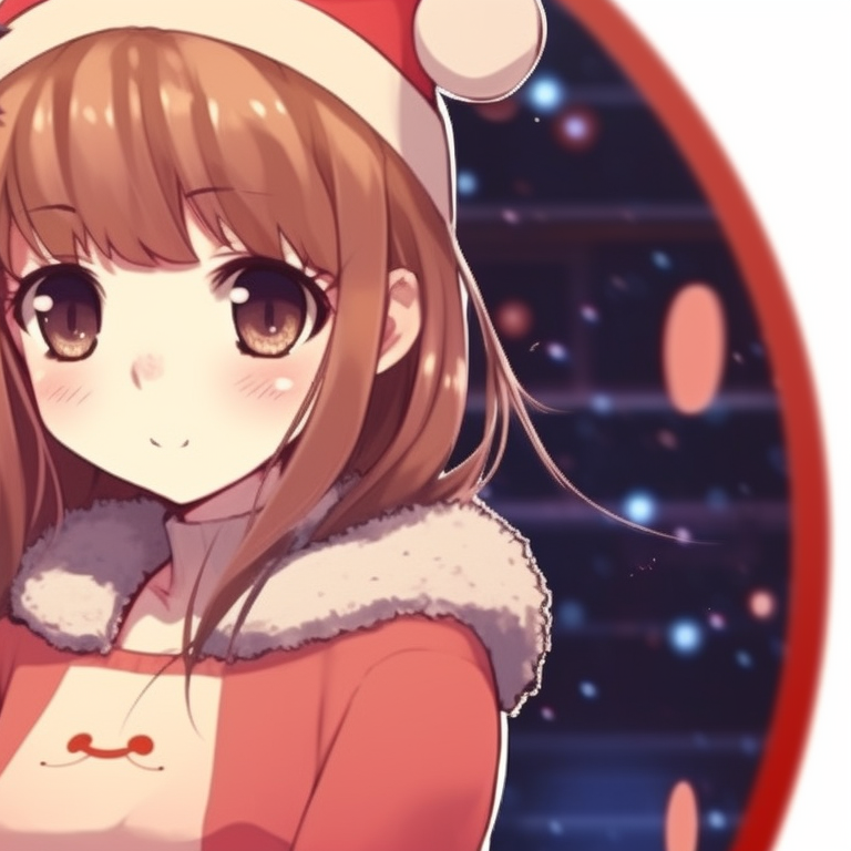 Two characters in winter gear, icy colors and fine detail, joyfully playing in the snow. stunning matching christmas cartoon pfp collections pfp for discord.