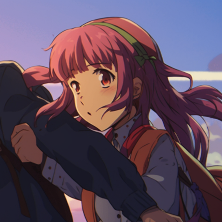 Two characters in casual attire with sunlight streaming in the background, bright colors enhancing their vibrancy. matching pfp gifs for best friends pfp for discord.