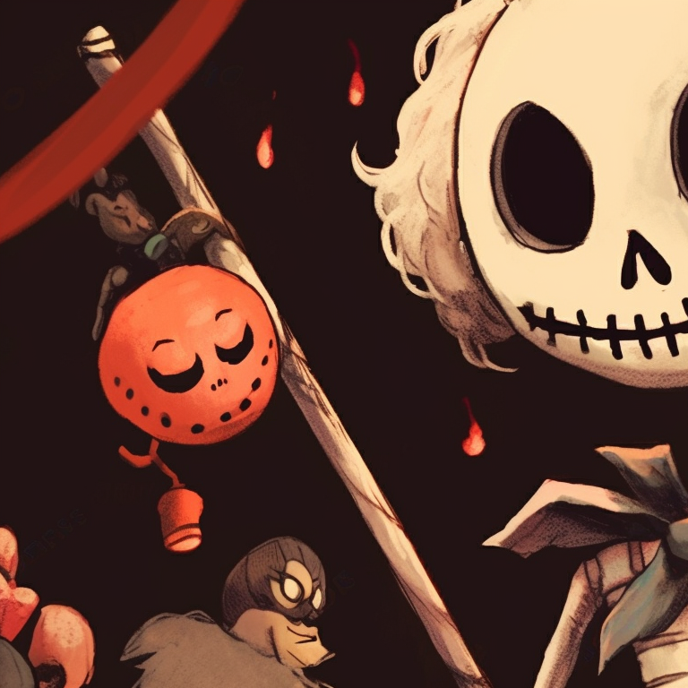 Two characters in yuletide attire with an unsettling presence, matching fanged smiles. matching scary christmas pfp classic monster scenes pfp for discord.