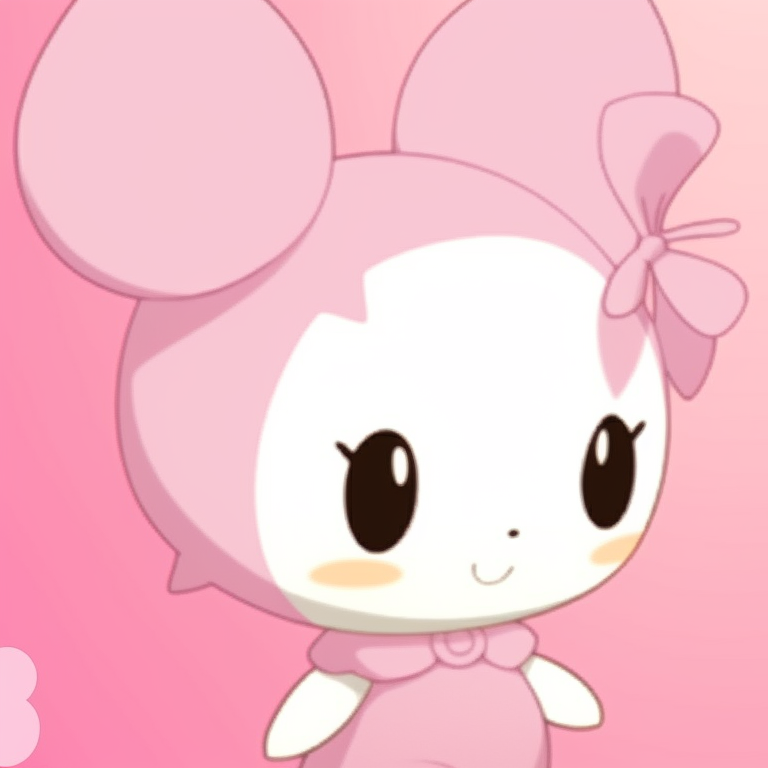 My Melody and Kuromi facing each other in soft pastel colors, minimalist style. my melody and kuromi for mutual matching pfp pfp for discord.