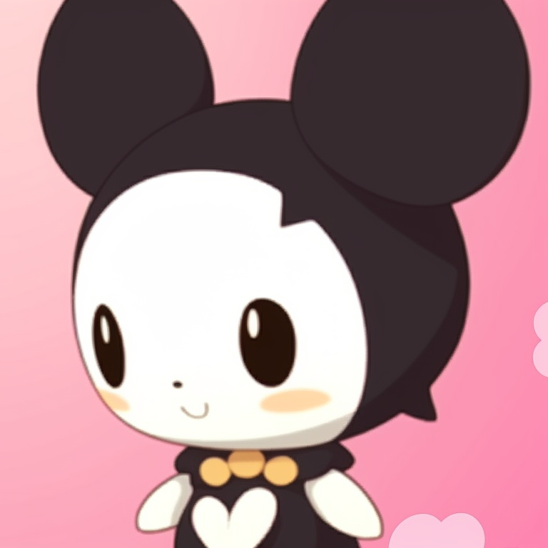 My Melody and Kuromi facing each other in soft pastel colors, minimalist style. my melody and kuromi for mutual matching pfp pfp for discord.