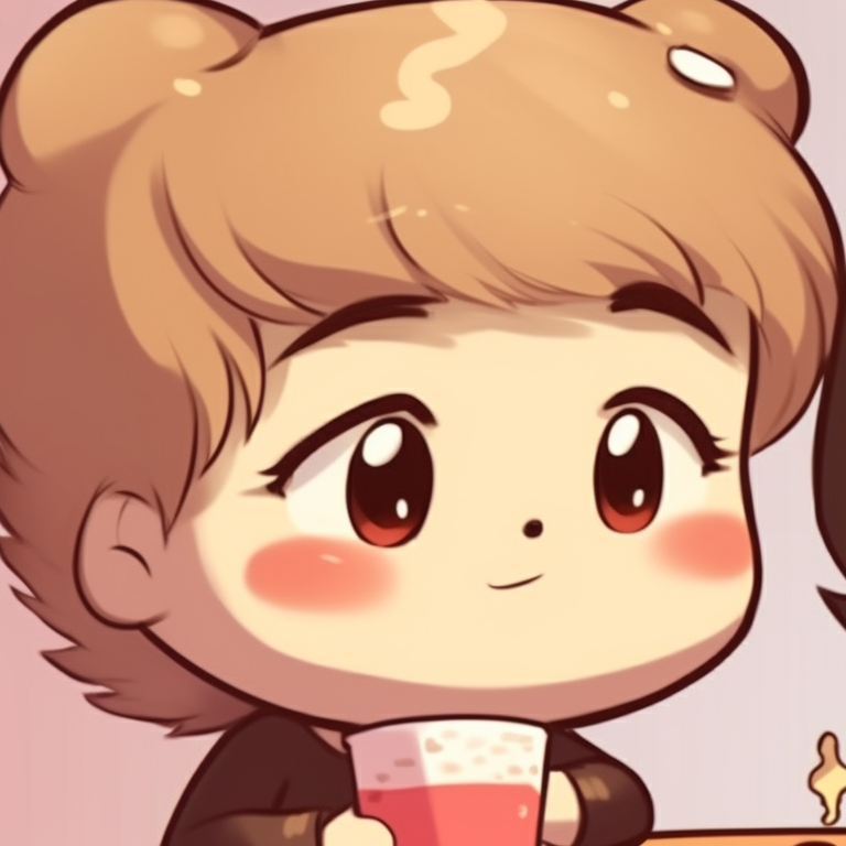 Milk whispering to Mocha, high contrast with a focus on the characters' expressions. turn heads with milk and mocha pfp pfp for discord.