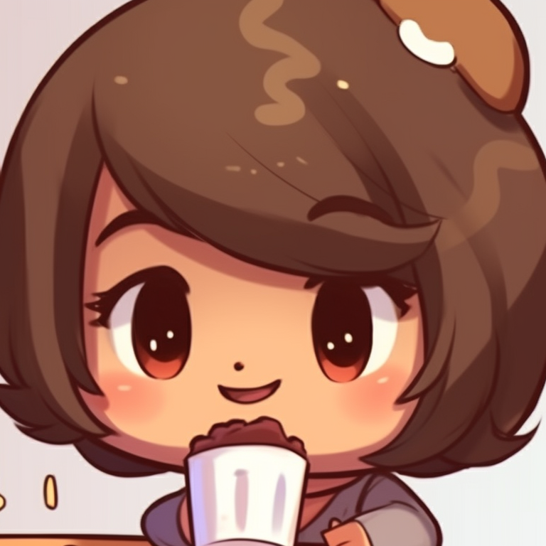 Milk whispering to Mocha, high contrast with a focus on the characters' expressions. turn heads with milk and mocha pfp pfp for discord.