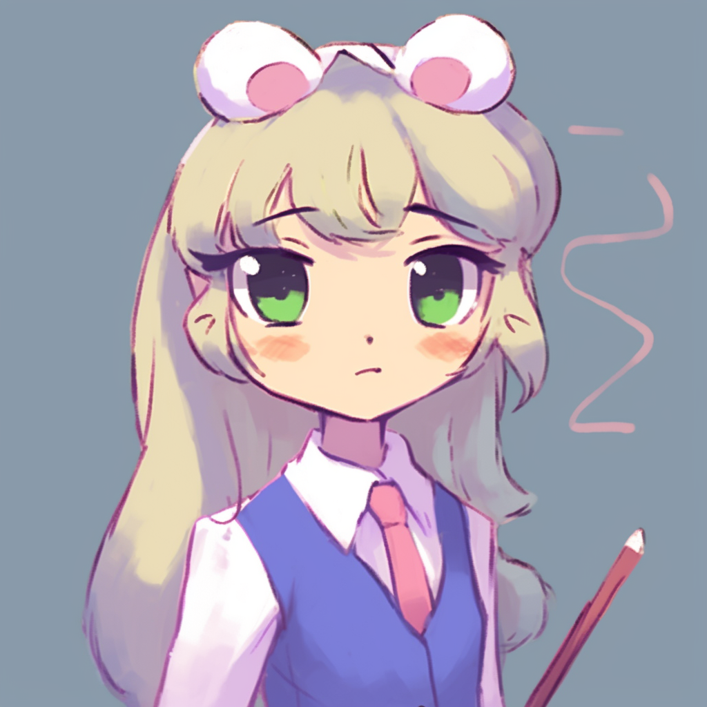 Close-up of Tsukino in her school uniform, detailed artwork and subdued colors. pfp for school girls pfp for discord.
