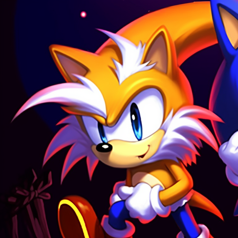 Sonic and Tails in Halloween costumes, vivid colors and playful expressions. matching sonic and tails halloween pfp pfp for discord.