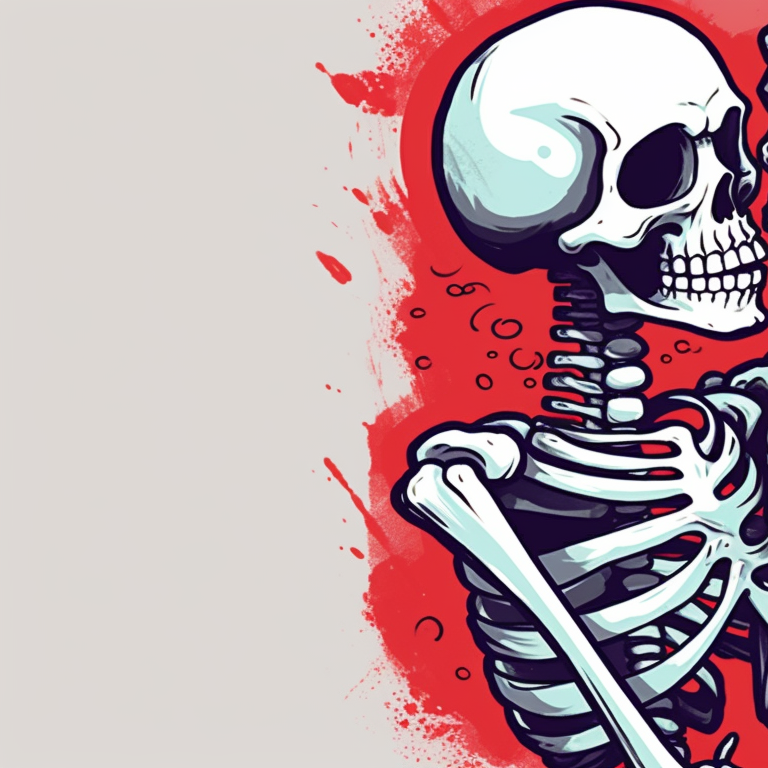 Two skeleton characters, high contrast and vivid expressions, exchanging Christmas gifts. matching christmas pfp skeleton kissing - animated display pfp for discord.