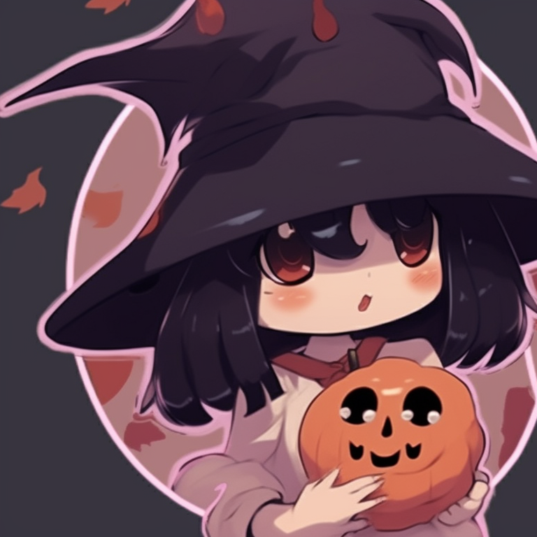 Two characters in matching Halloween outfits, showcasing bold outlines and playful expressions. cute halloween pfp matching pfp for discord.