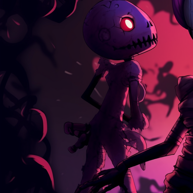 Two Fnaf characters under a moonlit sky, with creepy elements and shadowy artistry. halloween theme fnaf matching pfp variations pfp for discord.