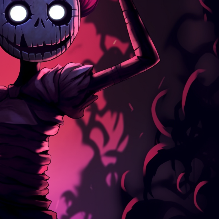 Two Fnaf characters under a moonlit sky, with creepy elements and shadowy artistry. halloween theme fnaf matching pfp variations pfp for discord.