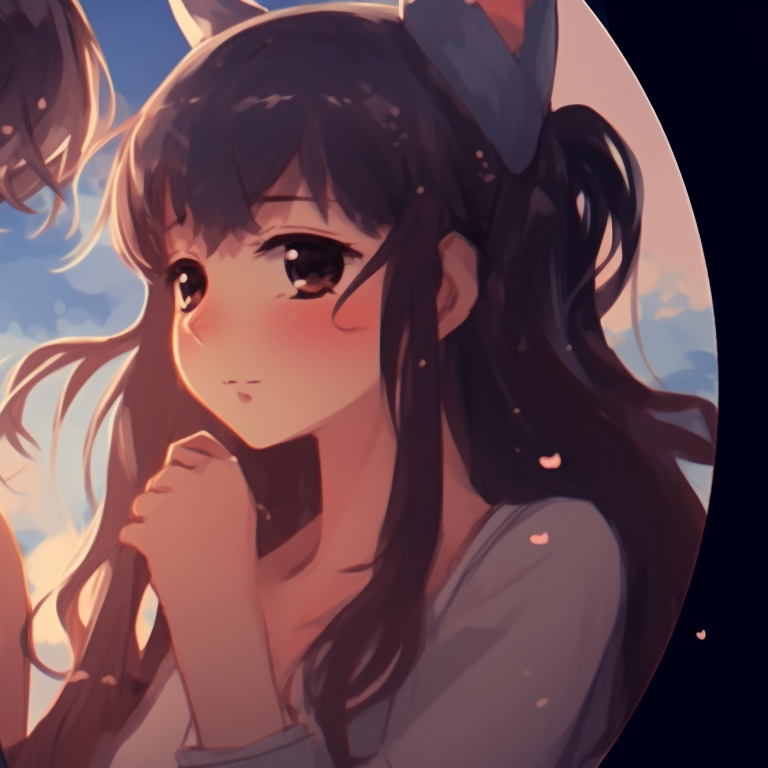 Two characters under a starry sky, clashing color schemes and intense gaze. matching pfp for romantic cartoon couples pfp for discord.