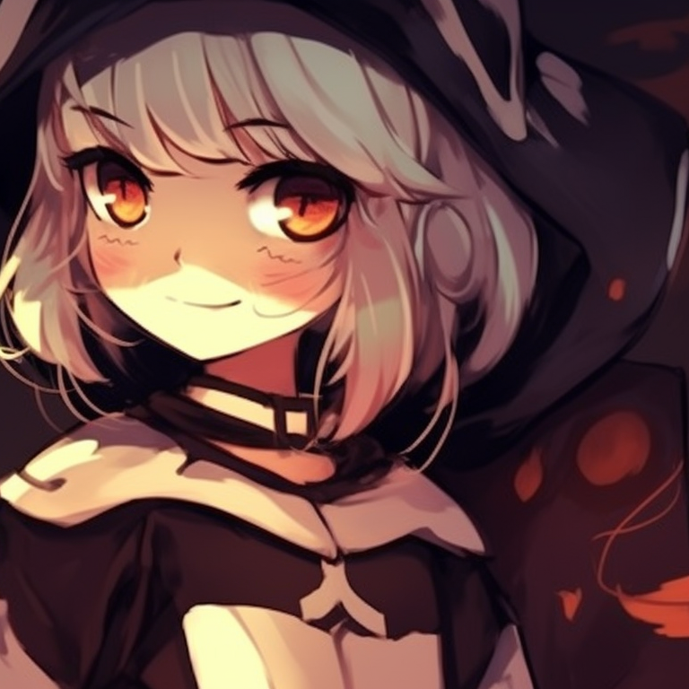 Two witch characters in matching costumes, detailed with cobweb patterns. halloween matching pfp in pop culture pfp for discord.