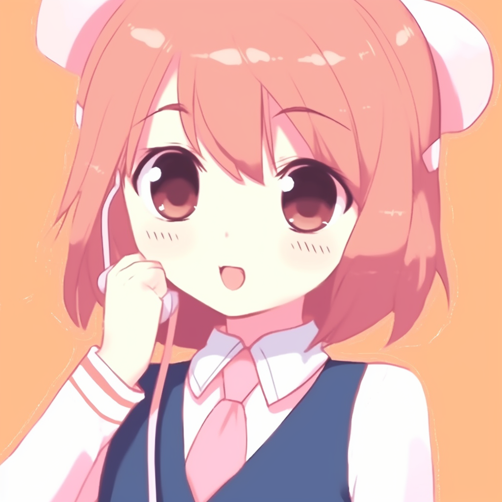Yui flashing a peace sign, marked by an exuberant expression and playful pose. anime themed pfp for school pfp for discord.