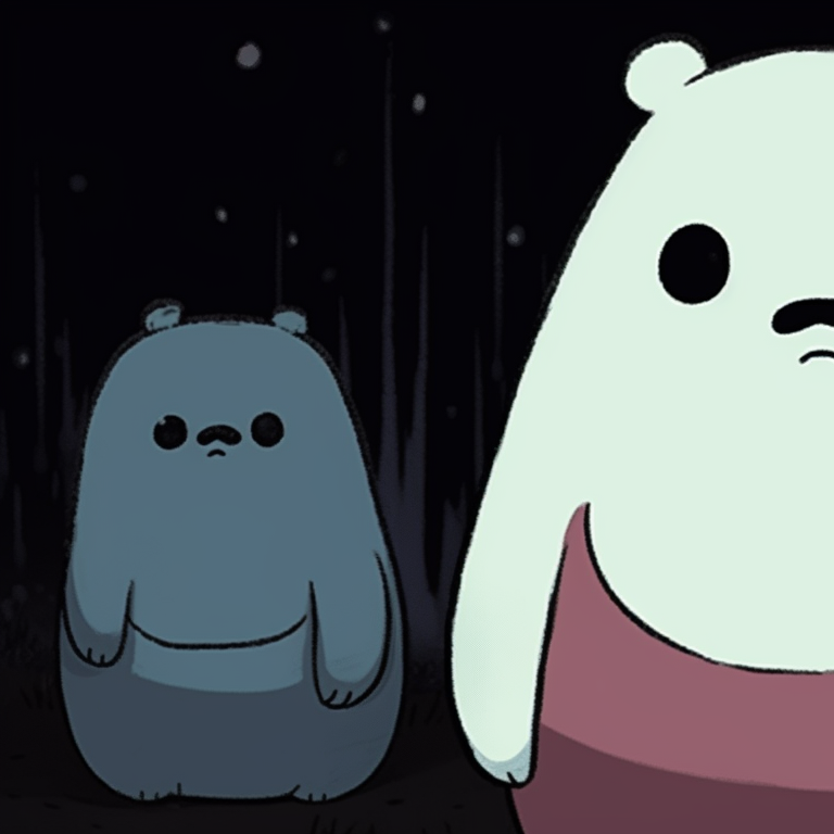 All three bears with superhero capes in a spooky setting, dynamic poses and bold colors. cute we bare bears matching halloween pfp ideas pfp for discord.