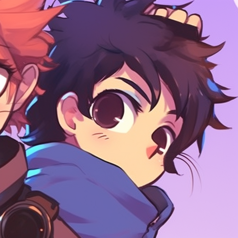 Two characters with oversized smiles, bold lines and bright colors. funny pfp for pairs pfp for discord.
