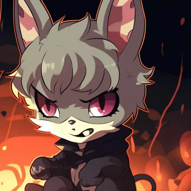 Two dogs, one with devil horns and the other with angel wings, bold lines, contrasting colors and humorously scary. charming dogs matching pfp halloween theme pfp for discord.