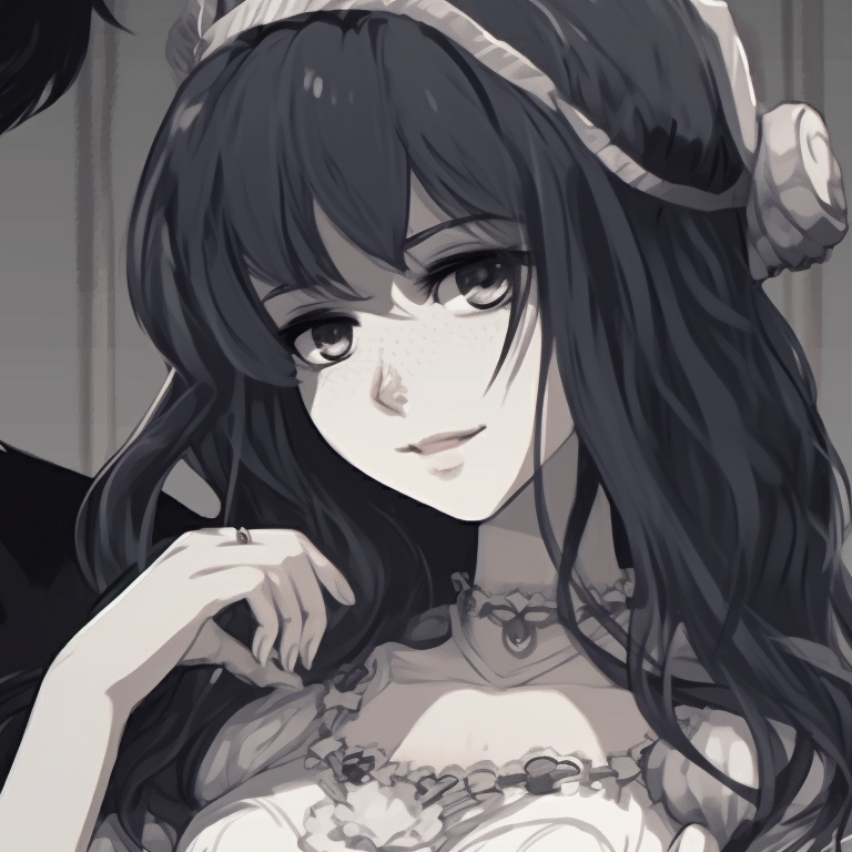 Two characters in classic anime fashion, bold lines and traditional elements. vintage couple match pfp pfp for discord.