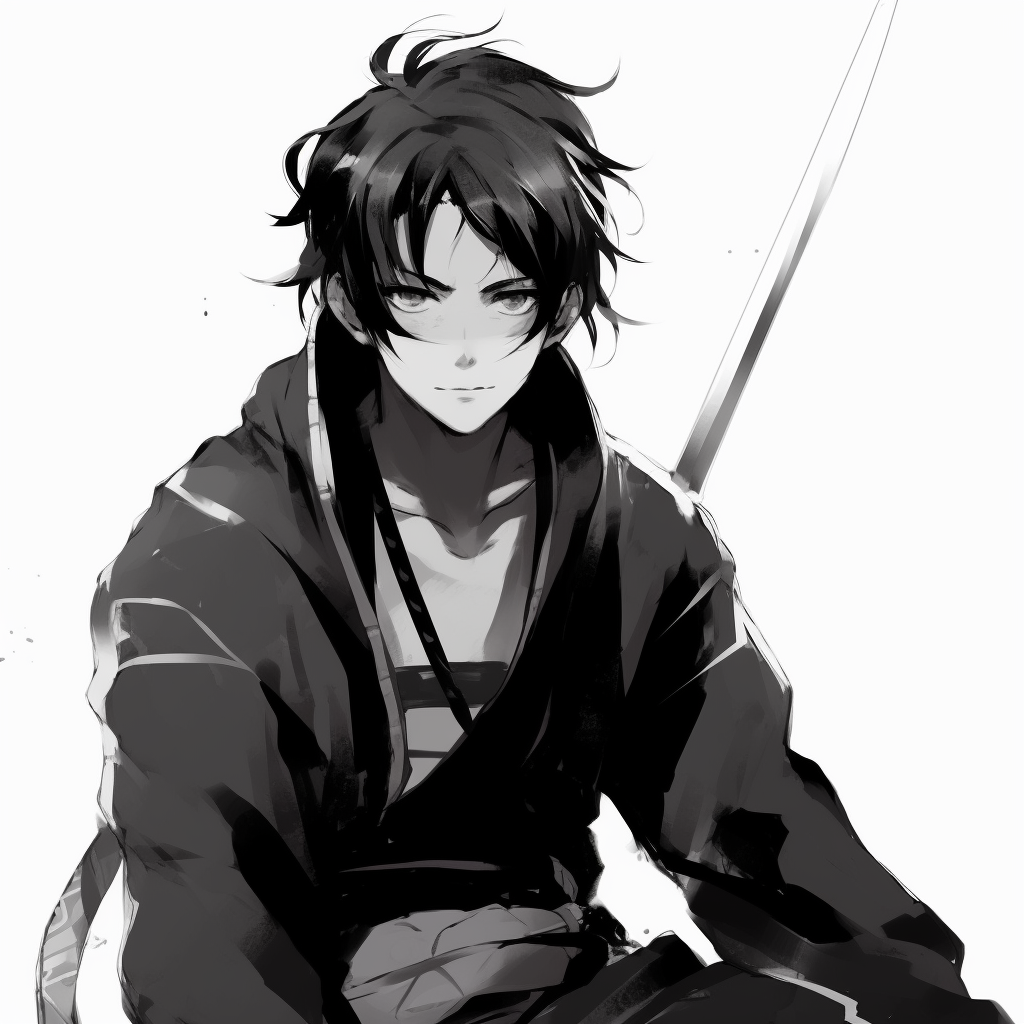 Matured Manga character, depth in eyes, wrinkle lines, and realistic shading. anime pfp for guys in manga pfp for discord.