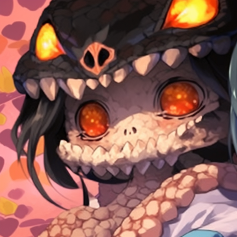 Obanai and Mitsuri in hauntingly beautiful costumes, focused on their affectionate gazes, vibrant palette perfect obanai and mitsuri matching halloween pfp pfp for discord.