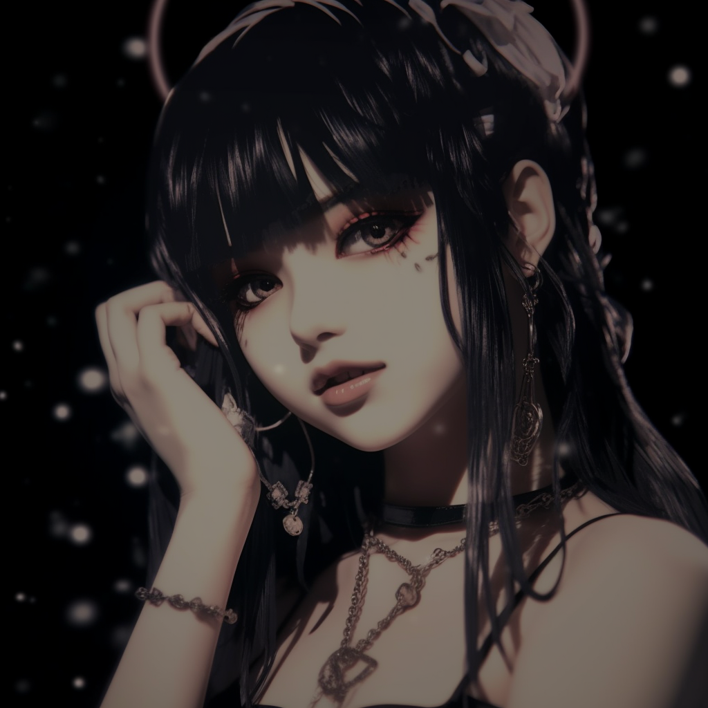 Sailor Moon with pearl earrings in grunge aesthetic, distressed texture and moody backlight. perfect anime grunge pfp for girls pfp for discord.