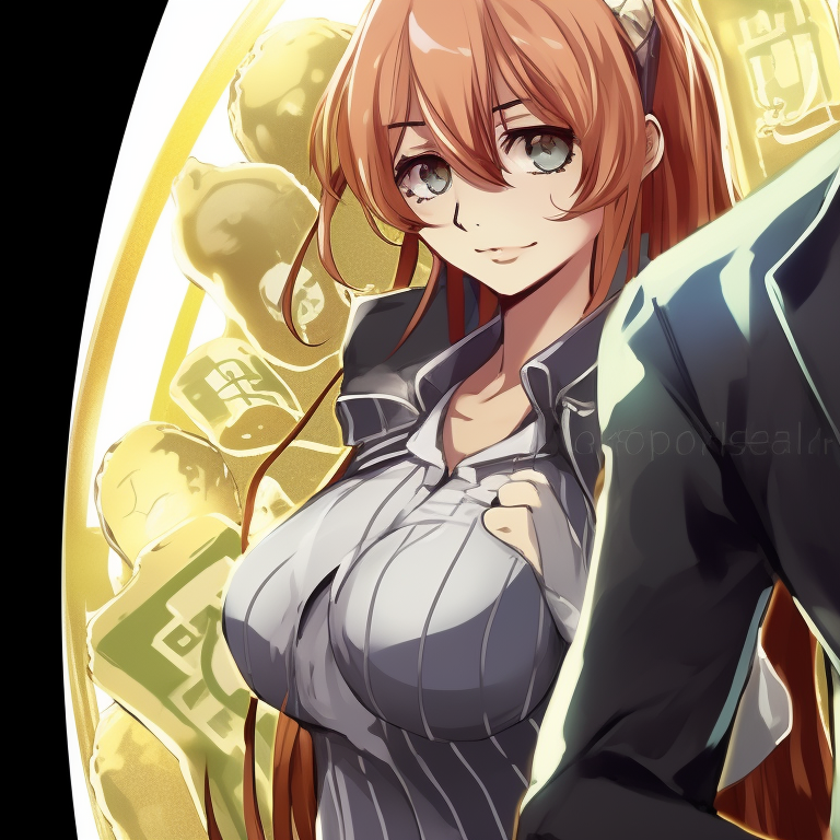 Two characters, Lady K in elegant attire, and the Sick Man in a business suit, both surrounded by finance-related icons. lady k and the sick man matching pfp finance pfp for discord.