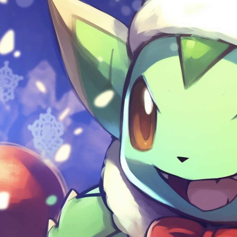 Squirtles wearing reindeer antlers and holiday scarves in a playful snowy environment. festive matching christmas pokemon pfp for adults pfp for discord.