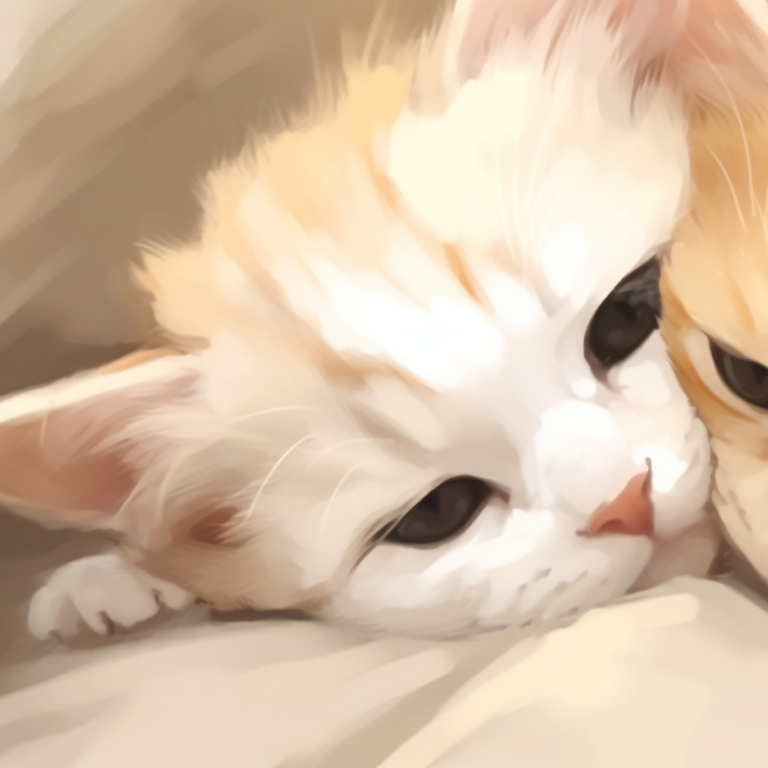 Two kitten characters in dynamic cuddling pose, fluffy details and warm colors. cute cat matching pfp trends pfp for discord.