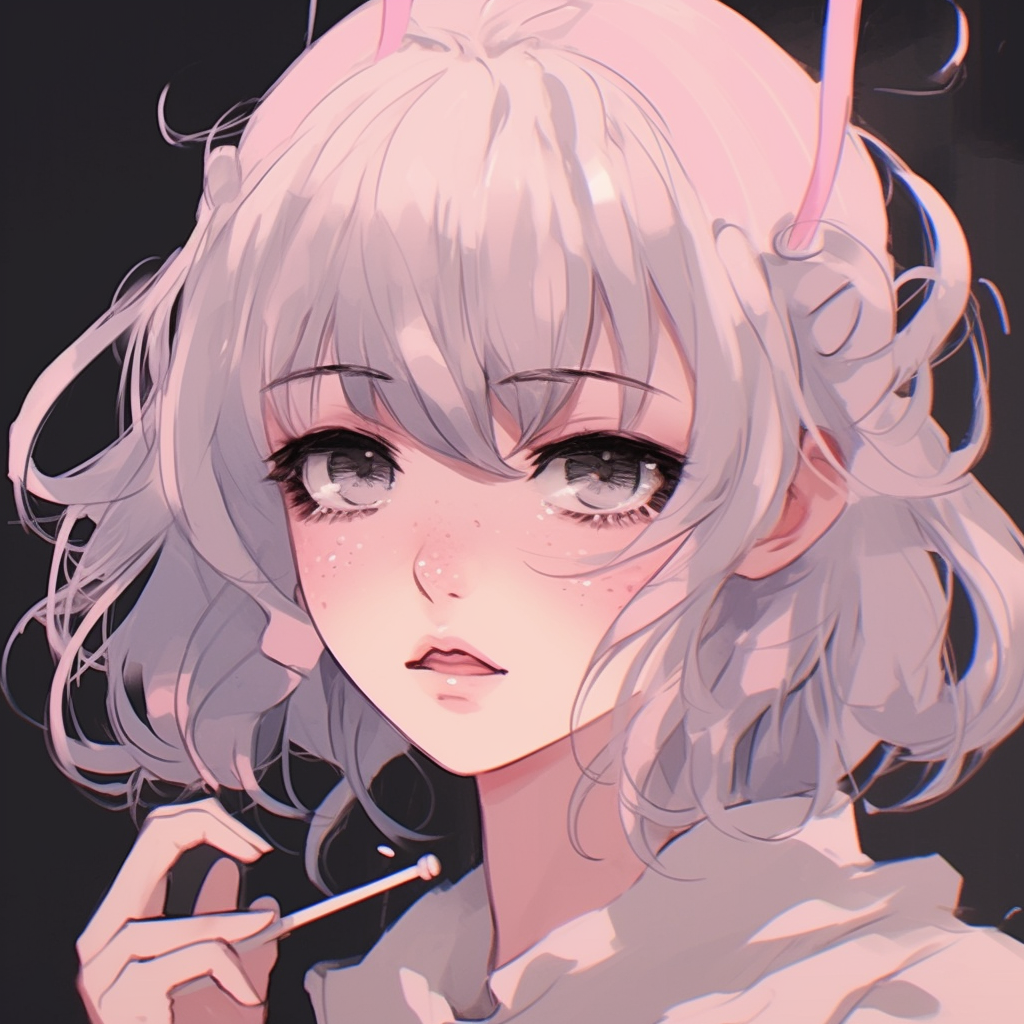 Aesthetic and cute anime girl, smooth lines and delicate details. cute aesthetic anime pfp pfp for discord.