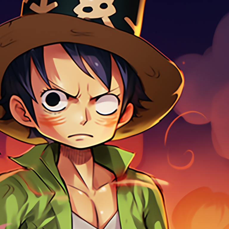 Luffy and Zoro in Halloween costumes with candy, simple lines and strong contrasts. charming luffy and zoro halloween theme pfp pfp for discord.