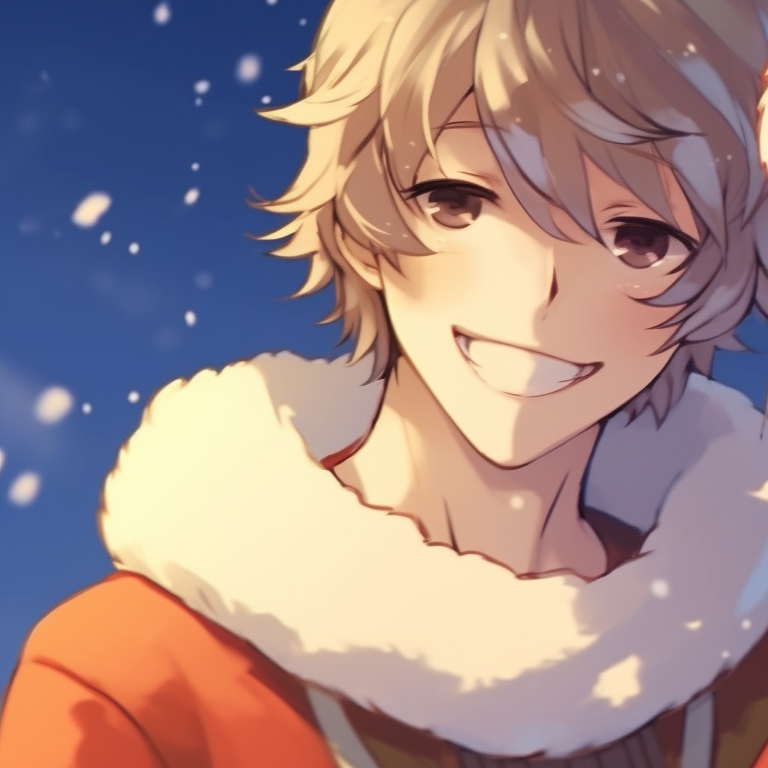 Characters with candy cane designs, decorated in red and white, with a playful smile. christmas matching pfp for festive pfp for discord.