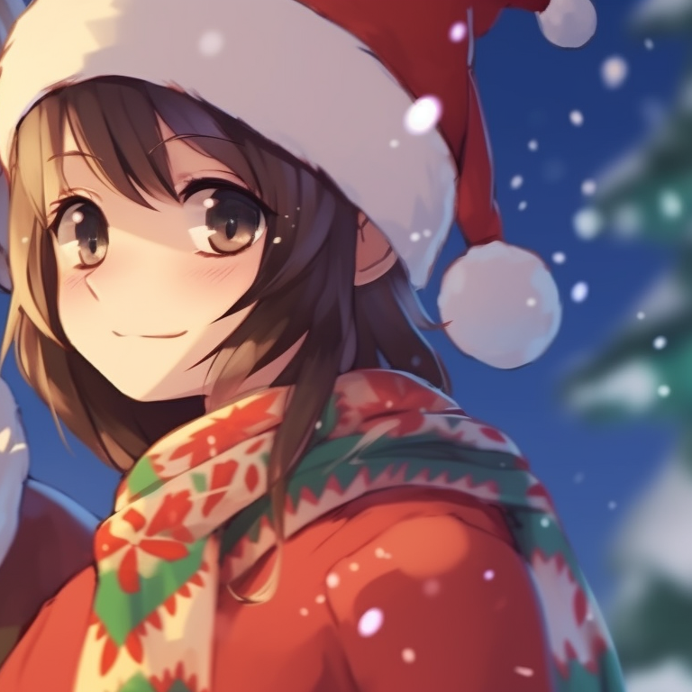 Characters with candy cane designs, decorated in red and white, with a playful smile. christmas matching pfp for festive pfp for discord.