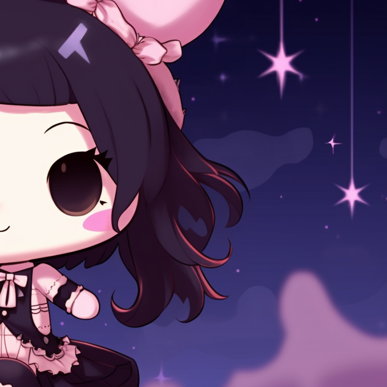 Kuromi characters in a pumpkin patch, featuring Halloween costumes and warm autumn colors. kuromi matching pfp halloween theme accessories pfp for discord.