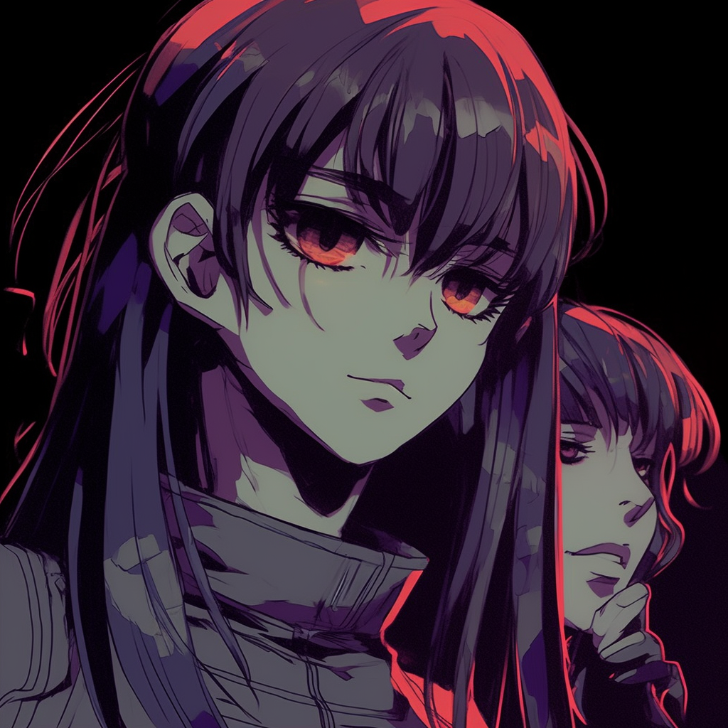 Neon Genesis Evangelion characters in grunge aesthetic, strong outlines and faded colors. anime inspired grunge aesthetic pfp pfp for discord.