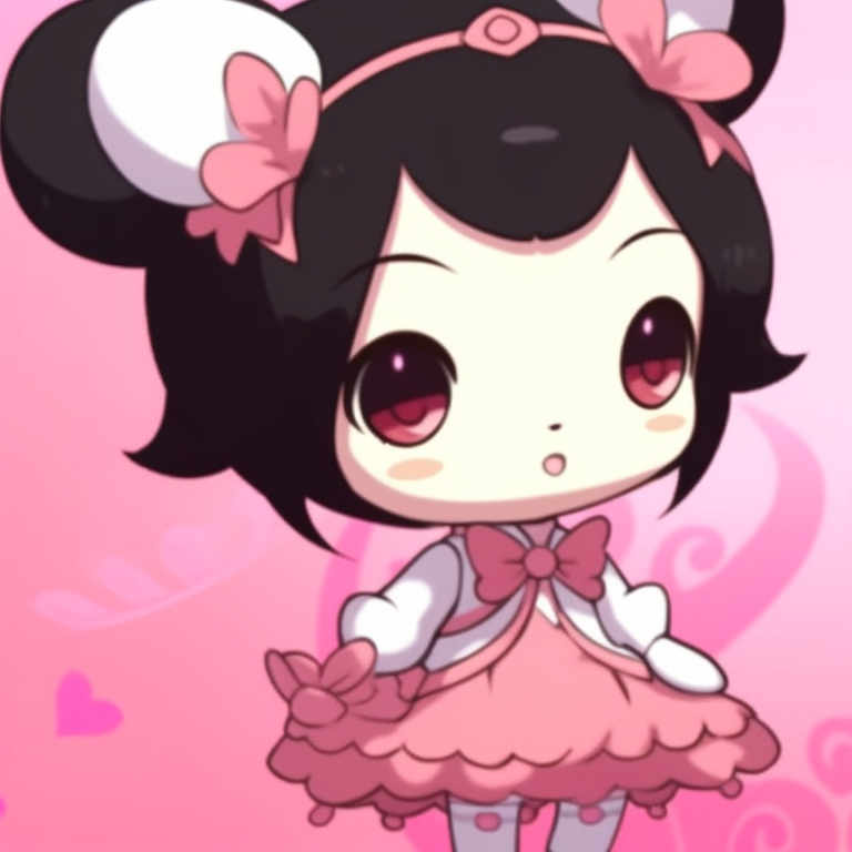 My Melody and Kuromi in a loving embrace, soft colors and sparkles in the background. best collection of my melody and kuromi pfp match pfp for discord.