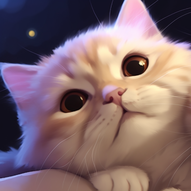 Two cats, vivacious expressions and bright colors, playfully batting a yarn ball. creative vision: unique matching cat pfp pfp for discord.