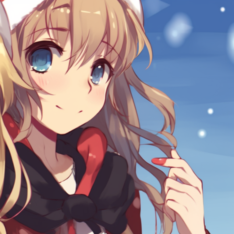 Two characters making a snowman, cold tones and shared laughter. trendy matching christmas pfp gif pfp for discord.