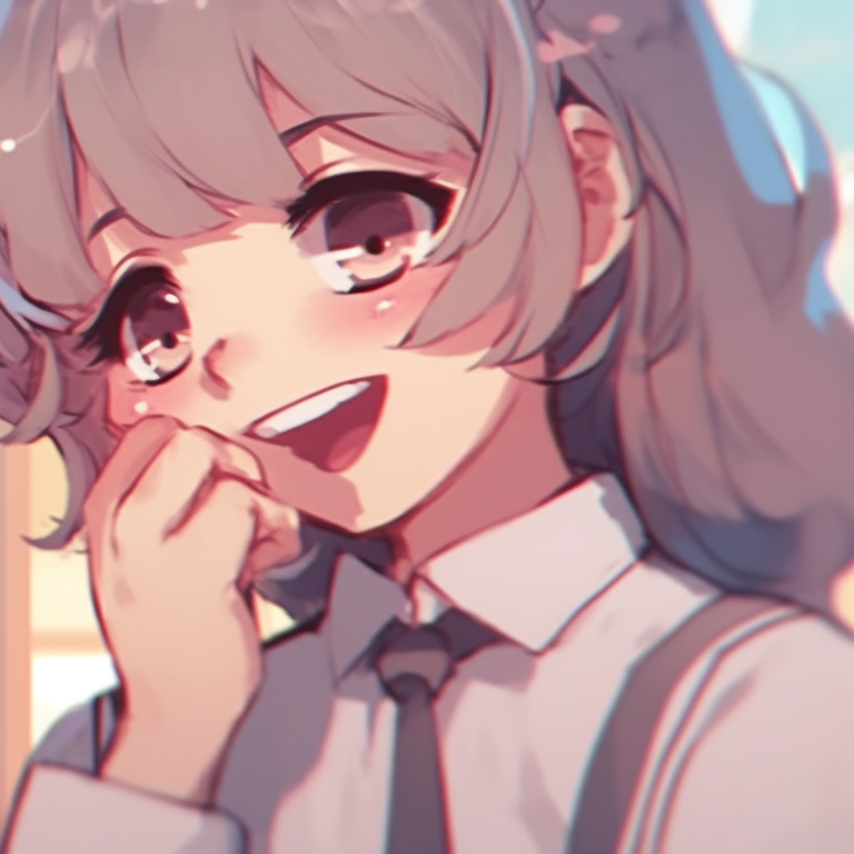 Two characters intertwined, soft tones and gentle expressions, soaking in a moment of peace. innovative matching pfp for best friends pfp for discord.