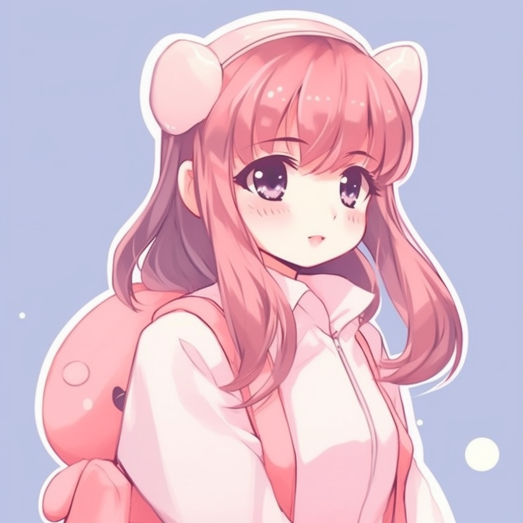 Charming anime schoolgirl with her school bag, soft pastel colors and detailed linework. sweet pfp for cute school girls pfp for discord.