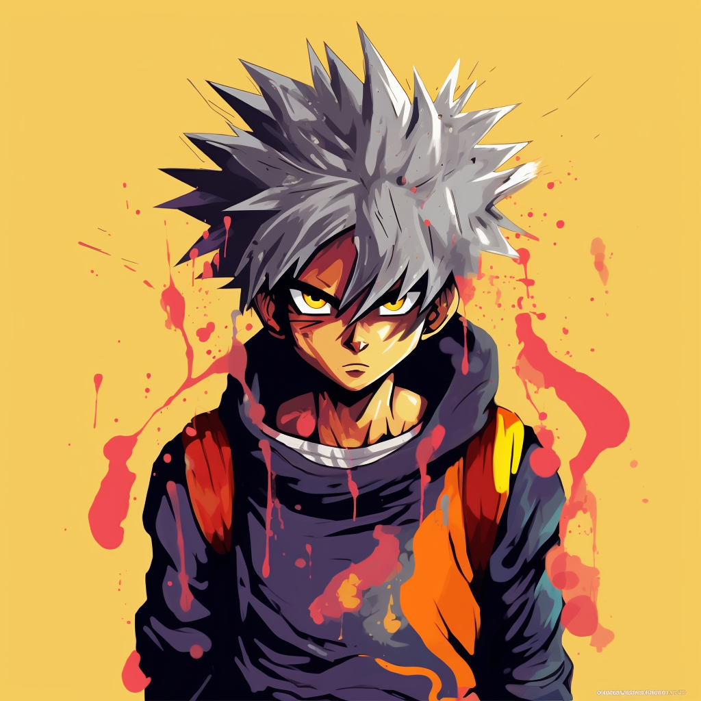 Super Saiyan Goku in drip art style, bold lines and bright colors. pfp ideas drippy anime style pfp for discord.