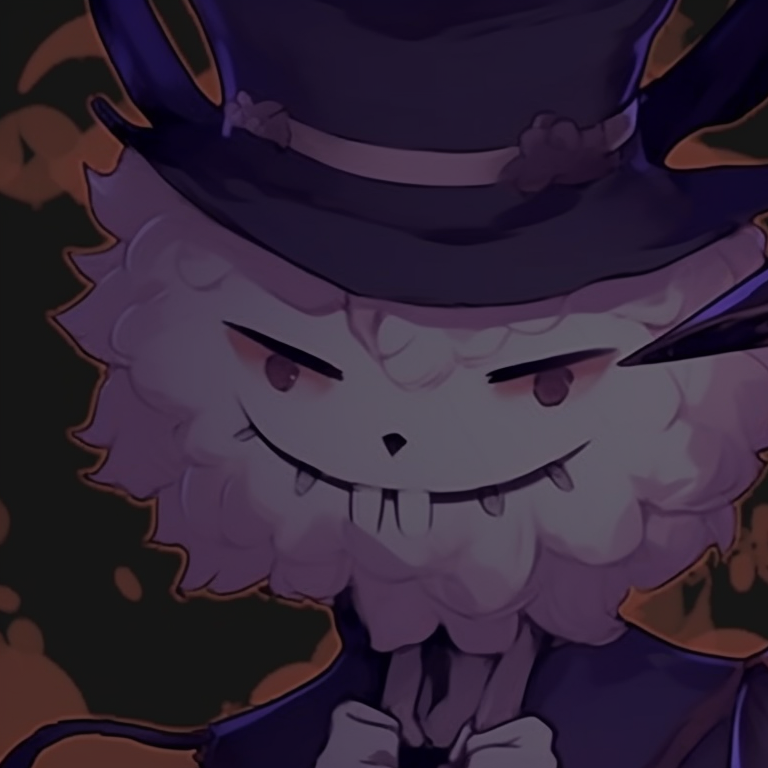 Two mystical creatures under shadowy trees, hints of orange and black. halloween pfp themes pfp for discord.