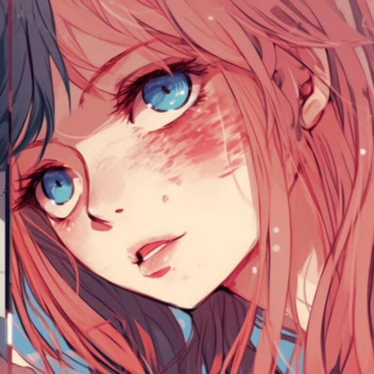 Two characters in a tender embrace, dreamy pastel colors and fluid lines. ideal couple pfp matching pfp for discord.