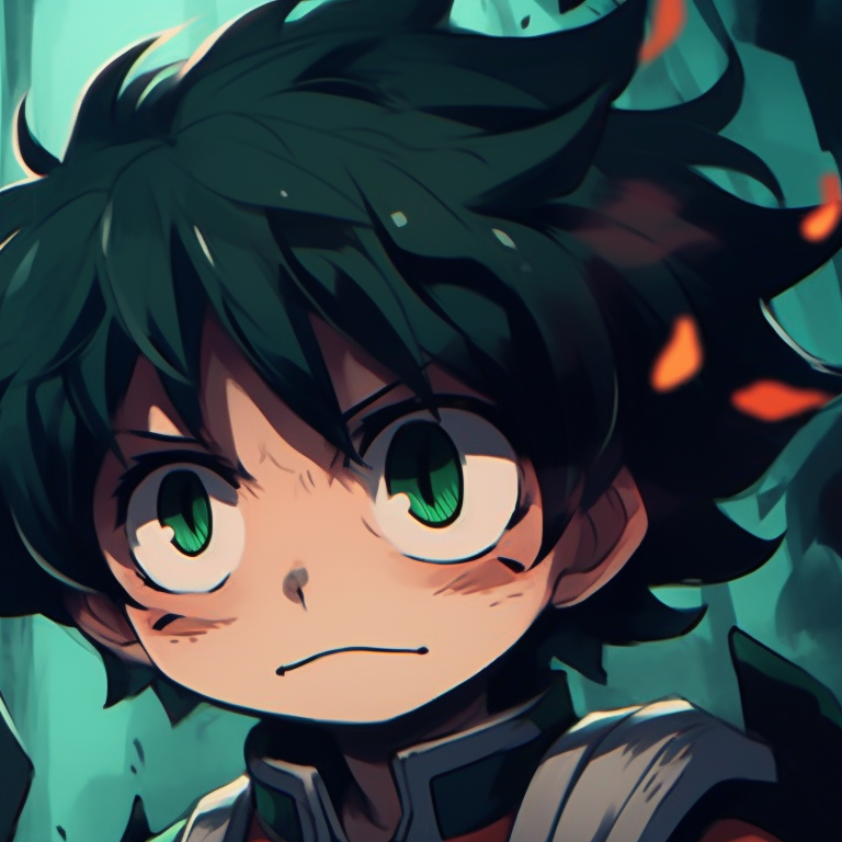 Deku and Uraraka in eerie stances, intense shades and noticeable shadows. deku and uraraka halloween edition pfp for discord.