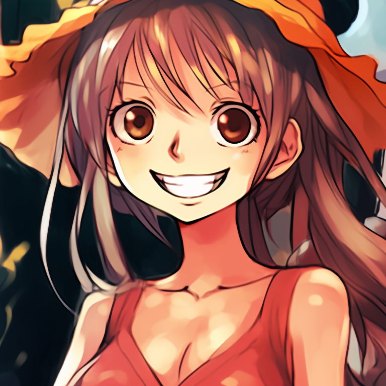 Luffy and Nami in sailor outfits, posed with a ghostly ship and full moon in the backdrop. anime characters matching pfp pfp for discord.