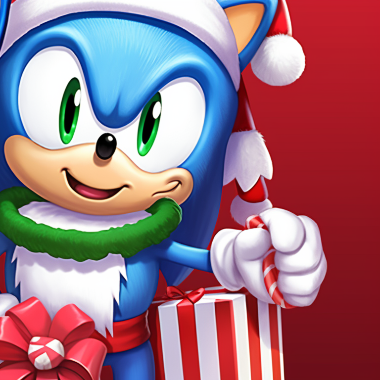 Sonic and Knuckles racing in the frosty snowy landscape, icy tones and fluid line art. matching sonic christmas pfp for boys pfp for discord.