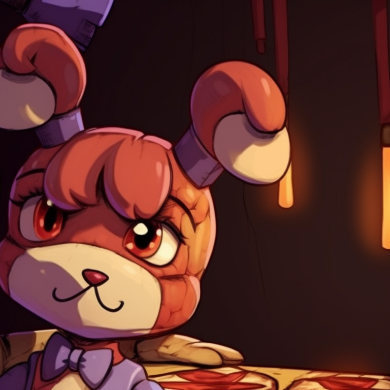 Two characters in the pizzeria setting, vibrant details and playful atmosphere. unique combinations for fnaf matching pfp pfp for discord.