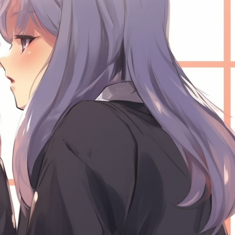 Two characters, ethereal background and dreamy color scheme, lost in shared reverie. best friends forever matching pfp pfp for discord.