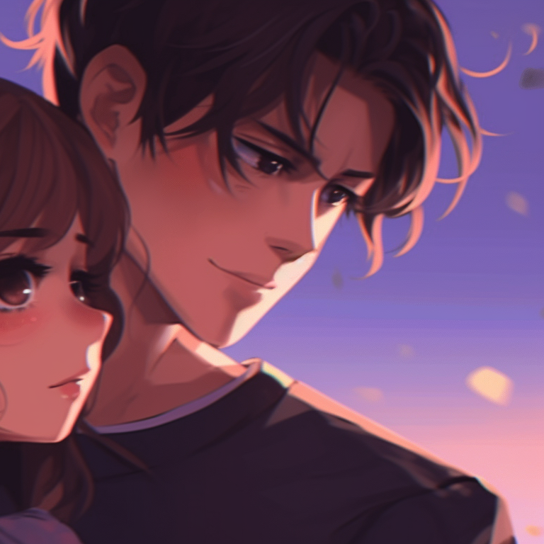 Two characters in ready-to-fight poses, intense expressions and powerful lines. cool anime matching pfp couple pfp for discord.