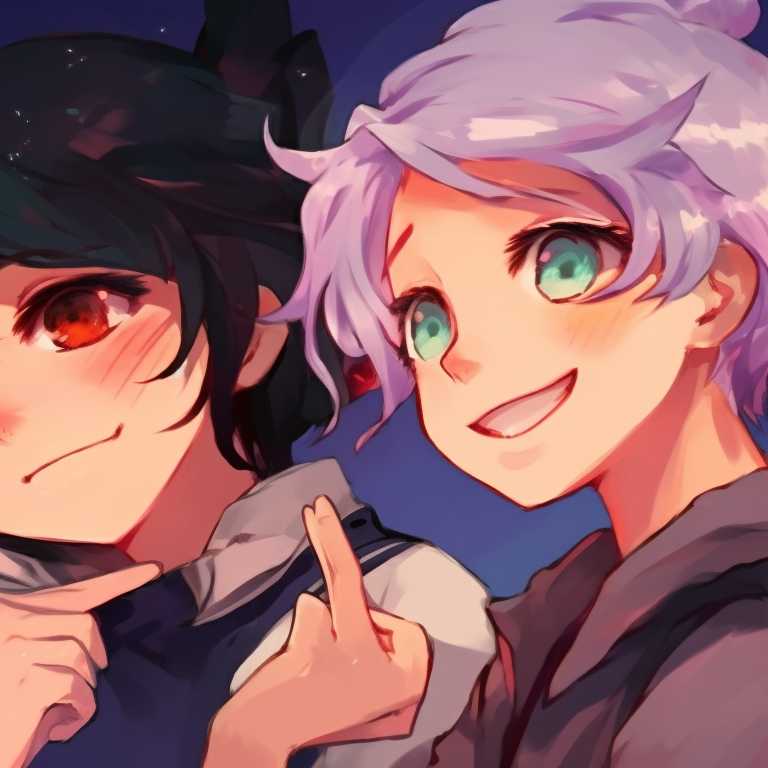 Four characters surrounded by flowers, soft colors, detailed petals and loving smiles. girly matching pfp for 4 friends pfp for discord.