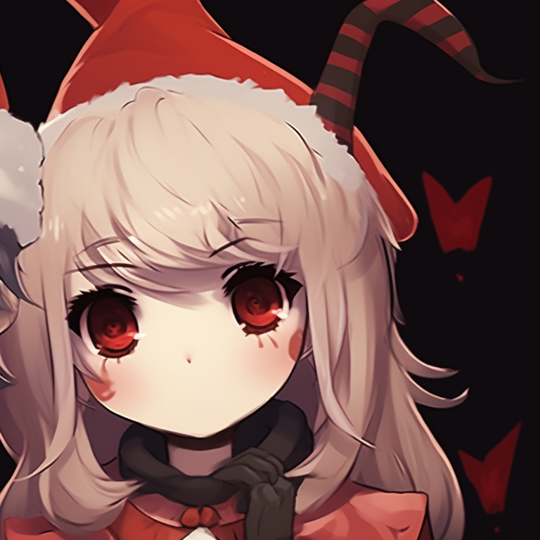 Matching monsters with Christmas elements, hard edges and gothic tones. halloween christmas themed profile inspiration pfp for discord.